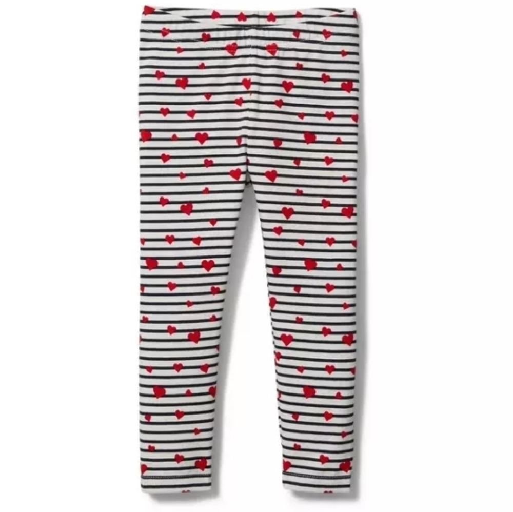 NWT Janie and Jack Striped Heart Print Leggings 10